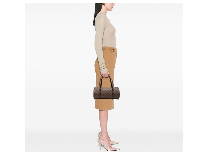 Louis Vuitton Brown Damier Ebene Papillon 30 Marrone - vista 7