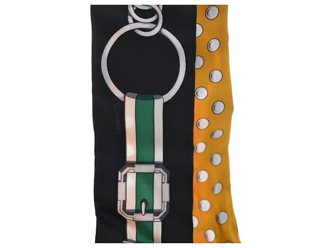 Hermès Black Grand Tralala Seidentuch Twilly - Ansicht 4
