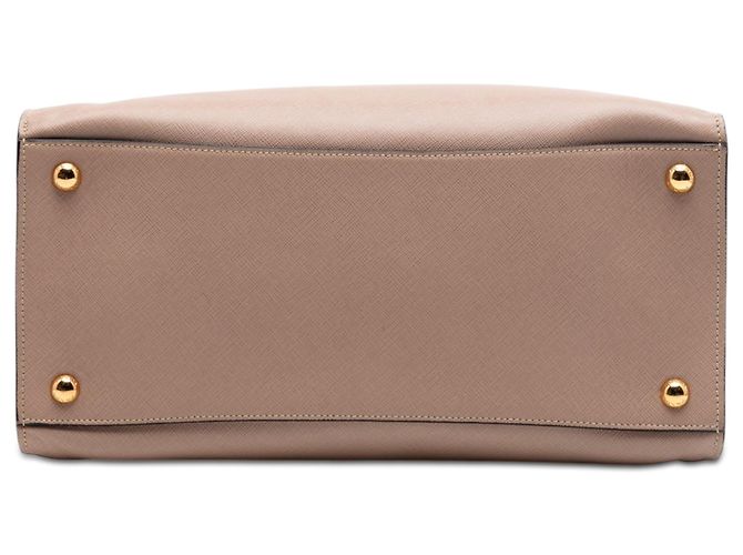 Borsa Tote Prada Brown Saffiano Soft Triple Pocket Marrone Carne - vista 3