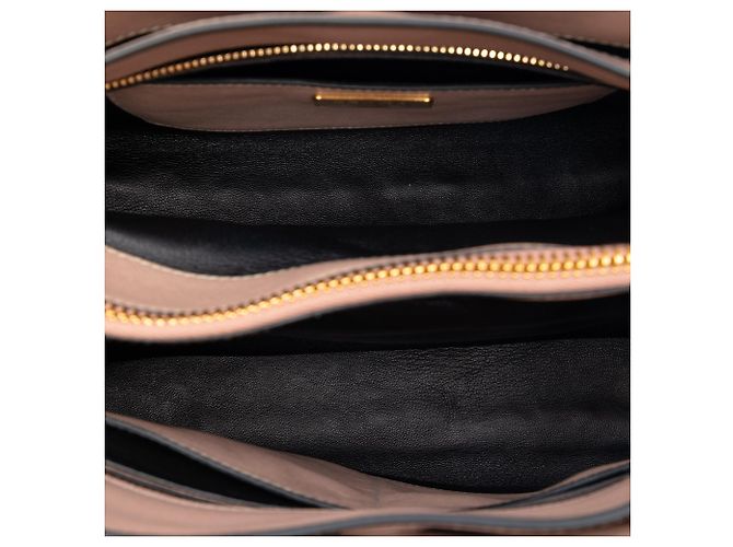 Borsa Tote Prada Brown Saffiano Soft Triple Pocket Marrone Carne - vista 4