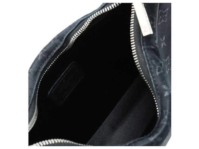 Louis Vuitton Black Monogram Mini Satin Boulogne Nero - vista 4