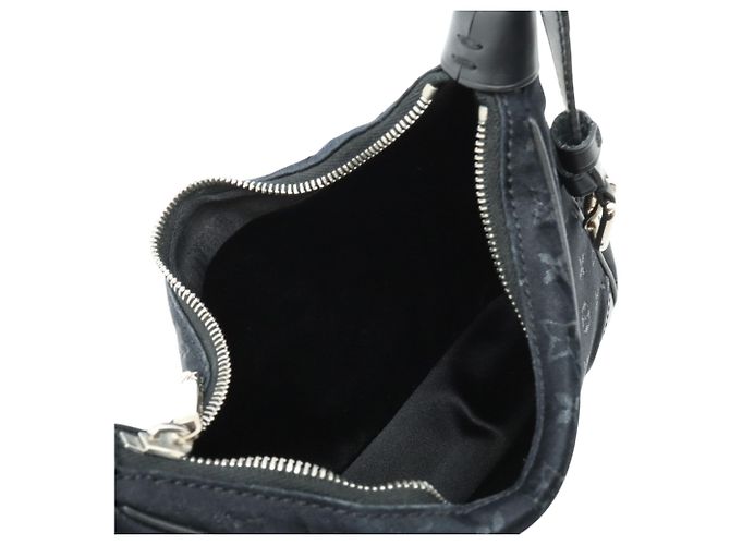Louis Vuitton Black Monogram Mini Satin Boulogne Nero - vista 5