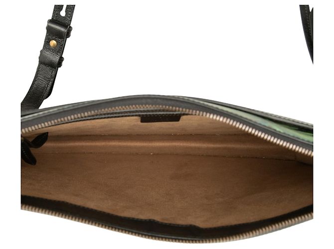 Borsa a tracolla Gucci in pelle di vitello nera con stampa Tropical Bird Nero - vista 4