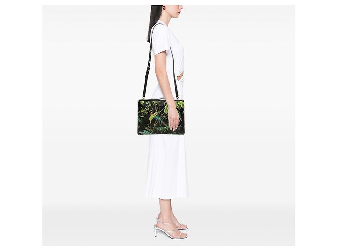 Borsa a tracolla Gucci in pelle di vitello nera con stampa Tropical Bird Nero - vista 6