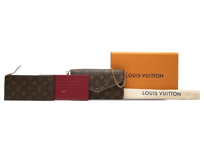 Louis Vuitton Brown Monogram Pochette Felicie Marrone - vista 7