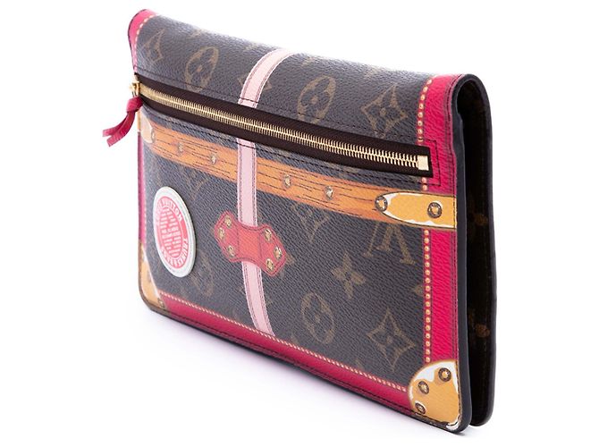 Louis Vuitton Brown Monogram Summer Trunks Pochette Weekend Marrone - vista 2