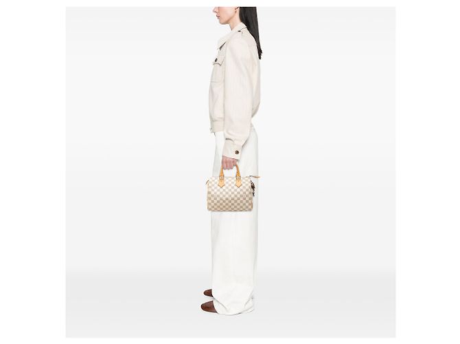 Louis Vuitton White Damier Azur Speedy 25 Bianco - vista 6