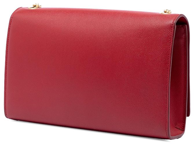 Saint Laurent Red Medium Grain De Poudre Monogram Kate Crossbody Rosso - vista 2