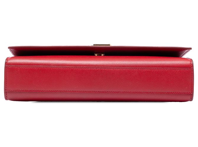 Saint Laurent Red Medium Grain De Poudre Monogram Kate Crossbody Rosso - vista 3