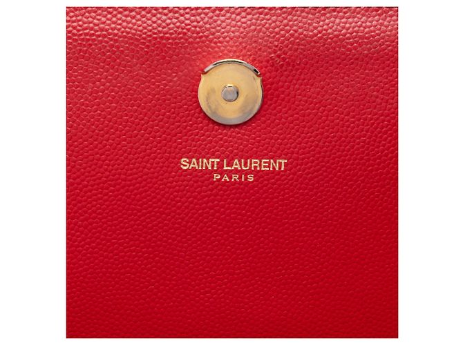Saint Laurent Red Medium Grain De Poudre Monogram Kate Crossbody Rosso - vista 5