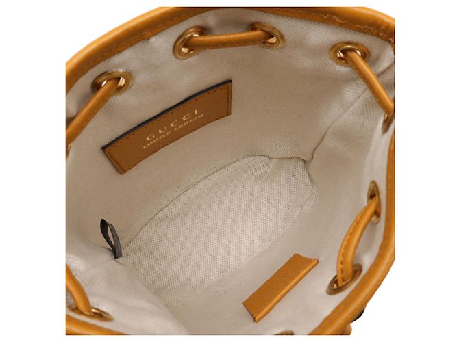 Borsa a secchiello Gucci Beige EXO KAI Mini GG Supreme Ophidia - vista 3