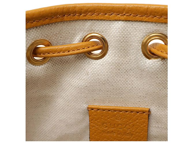 Borsa a secchiello Gucci Beige EXO KAI Mini GG Supreme Ophidia - vista 4