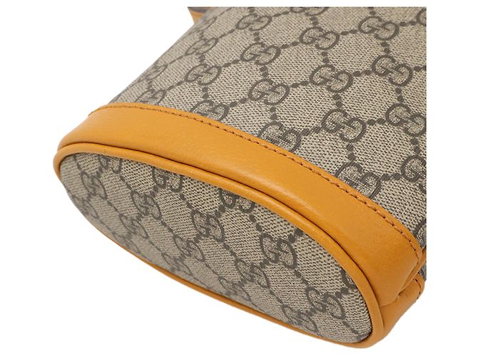 Borsa a secchiello Gucci Beige EXO KAI Mini GG Supreme Ophidia - vista 6