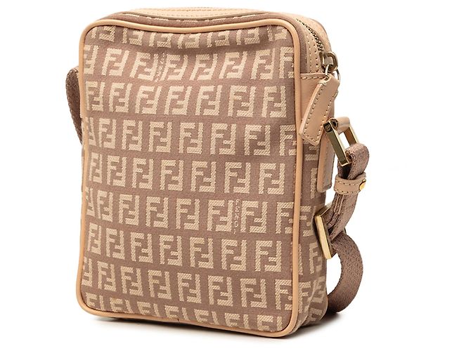 Borsa a tracolla Fendi Beige Zucchino Canvas - vista 2