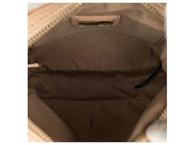 Borsa a tracolla Fendi Beige Zucchino Canvas - vista 4