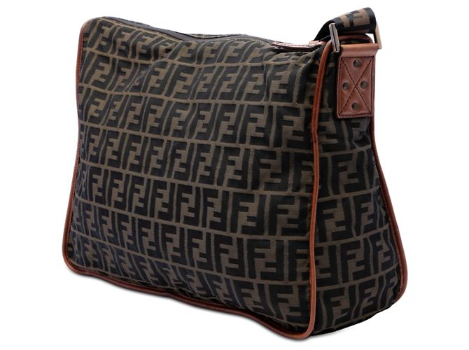 Borsa a tracolla Fendi Brown Zucca Canvas Marrone - vista 2