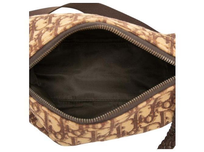 Borsa a tracolla Flight in tela Oblique marrone Dior - vista 4