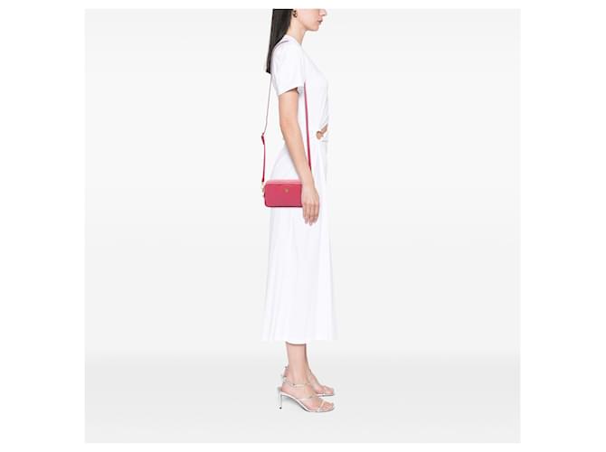 Prada Mini Borsa Camera Double Zip in Saffiano Rosa - vista 6
