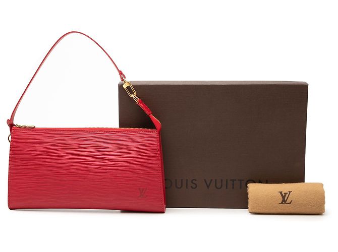 Louis Vuitton Red Epi Pochette Accessoires Rosso - vista 7