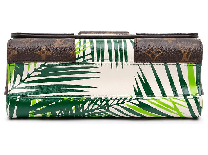 Louis Vuitton White Monogram Palm Print Twist MM Bianco - vista 3