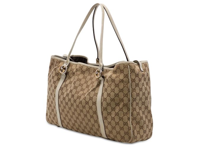 Gucci Beige Large GG Canvas Twins Tote - Ansicht 2