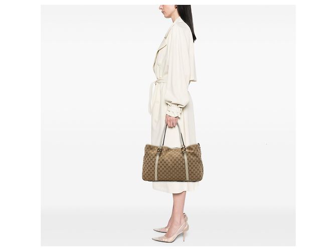Gucci Beige Large GG Canvas Twins Tote - Ansicht 6