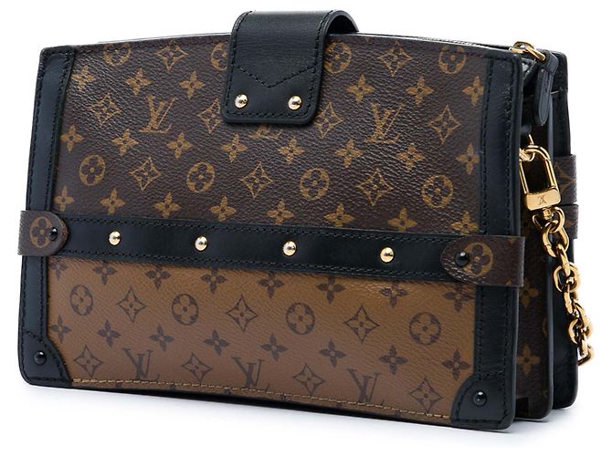 Louis Vuitton Brown Monogram Reverse Trunk Clutch Marrone - vista 2