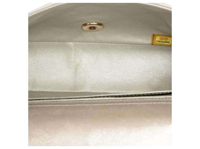 Chanel Gold Mini Rectangular Classic Iridescent Lambskin Single Flap D'oro - vista 4