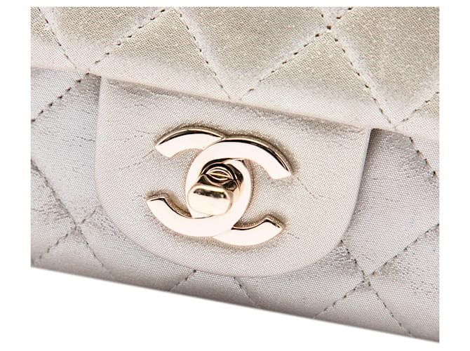 Chanel Gold Mini Rectangular Classic Iridescent Lambskin Single Flap D'oro - vista 5
