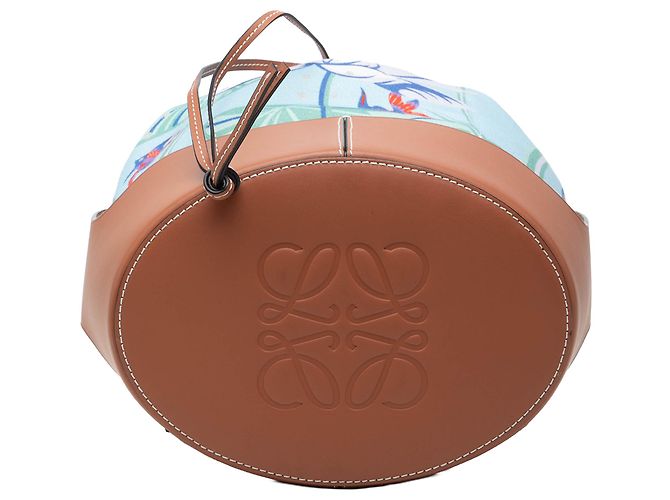 Borsa a secchiello LOEWE Blue Paulas Ibiza Small in tela con stampa sirena e coulisse Blu chiaro - vista 3