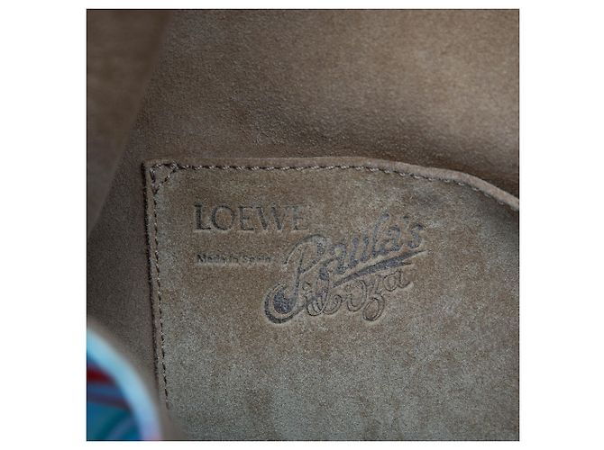 Borsa a secchiello LOEWE Blue Paulas Ibiza Small in tela con stampa sirena e coulisse Blu chiaro - vista 5