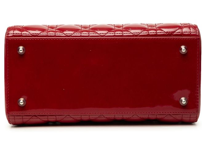 Dior Red Medium Patent Cannage Lady Dior Rosso Bordò - vista 3