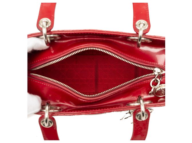 Dior Red Medium Patent Cannage Lady Dior Rosso Bordò - vista 4