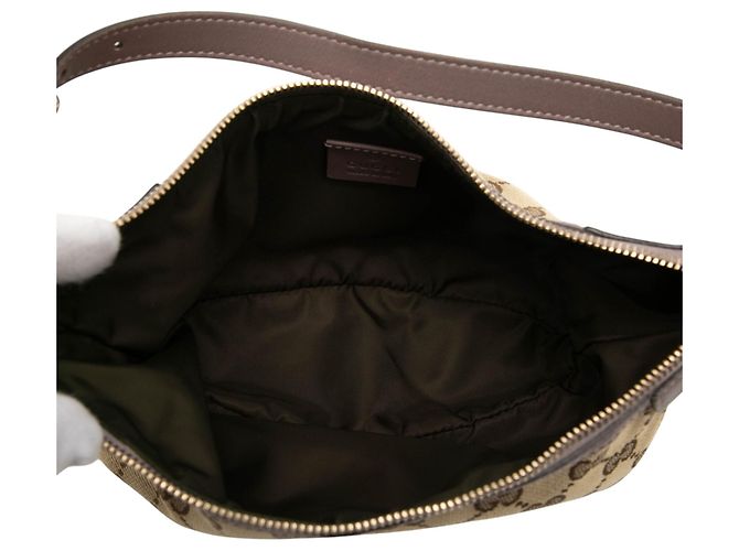 Gucci Beige GG Canvas Web Handtasche - Ansicht 4