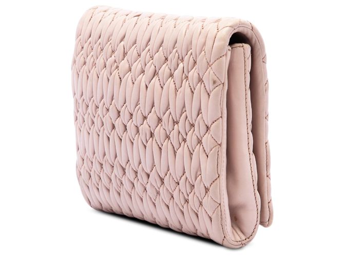 Borsa Satchel Miu Miu in Nappa Matelassé Marrone con Catena di Cristalli - vista 2