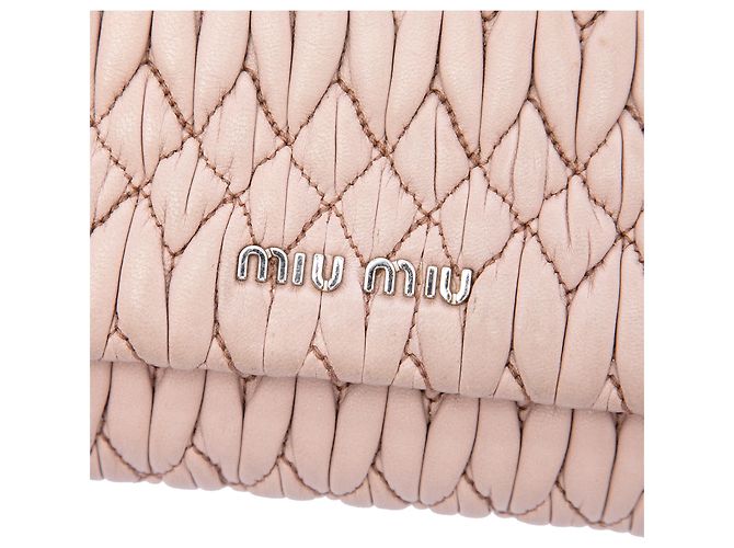 Borsa Satchel Miu Miu in Nappa Matelassé Marrone con Catena di Cristalli - vista 5