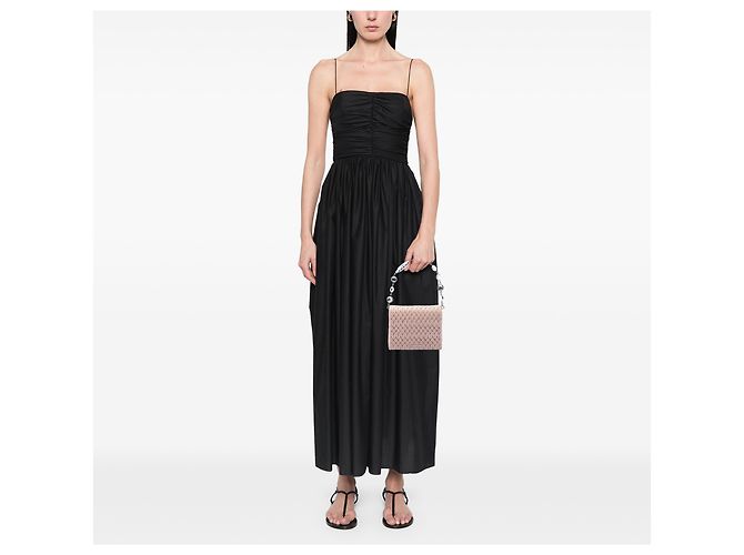 Borsa Satchel Miu Miu in Nappa Matelassé Marrone con Catena di Cristalli - vista 6