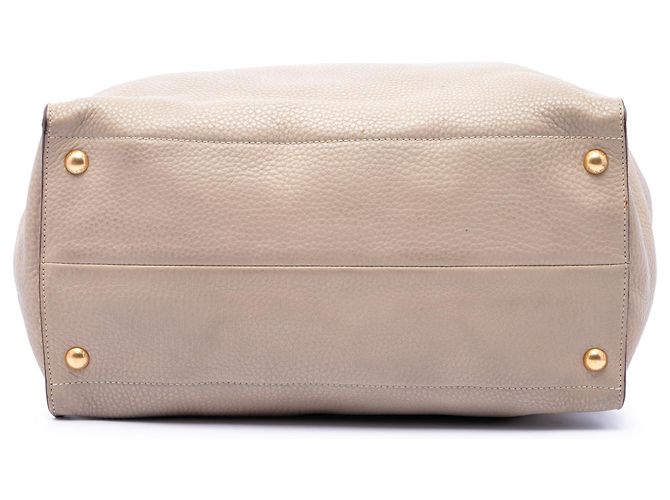 Borsa Tote Aperta Convertibile Prada Beige Vitello Daino - vista 3