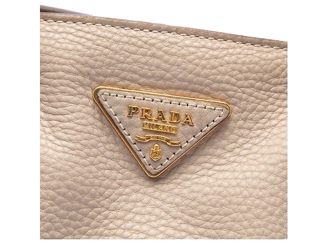 Borsa Tote Aperta Convertibile Prada Beige Vitello Daino - vista 5
