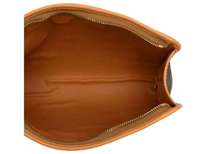 Céline Clutch Celine Brown Macadam Coated Canvas Marrone - vista 4
