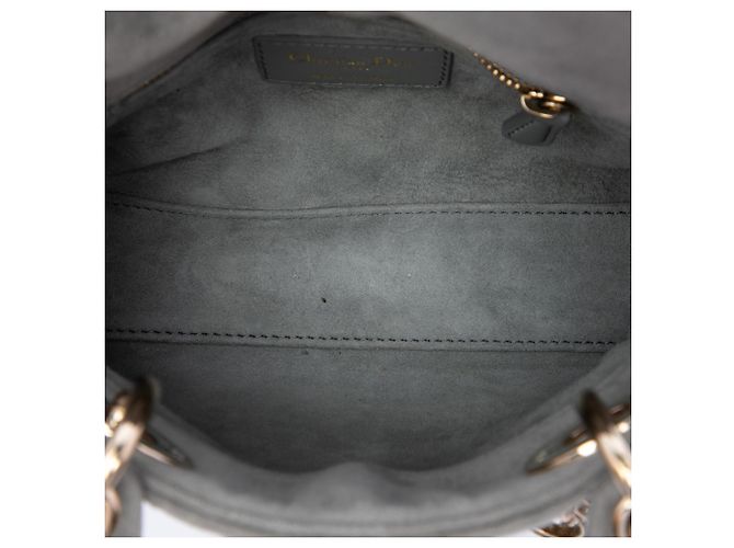 Dior Gray Mini Velvet Cannage Lady Dior Marrone - vista 4