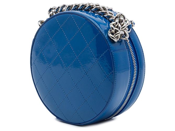Borsa Chanel Blue CC Patent Round As Earth Bag - vista 2