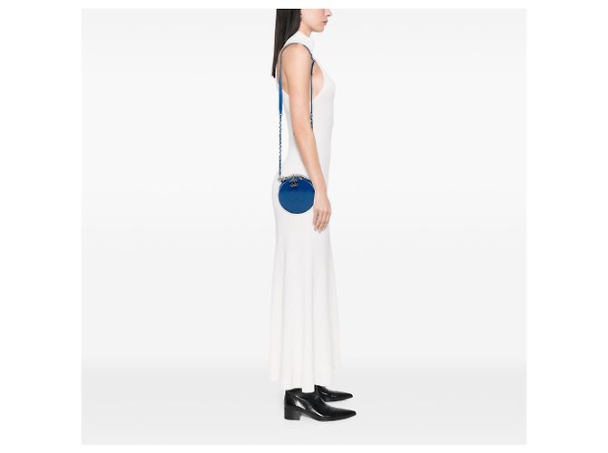 Borsa Chanel Blue CC Patent Round As Earth Bag - vista 6
