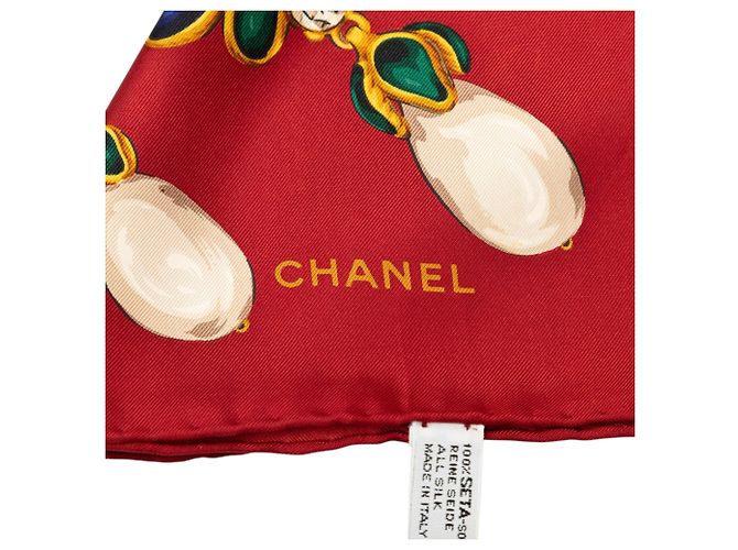 Chanel Red Gripoix Seidentuch 90 Rot - Ansicht 3