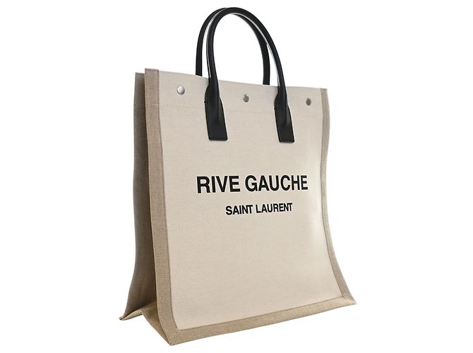 Tote North South Rive Gauche Saint Laurent in fibre miste marrone - vista 6