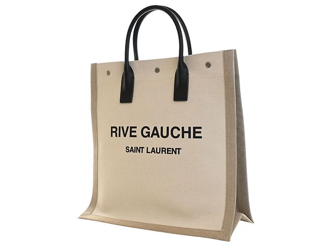 Tote North South Rive Gauche Saint Laurent in fibre miste marrone - vista 7
