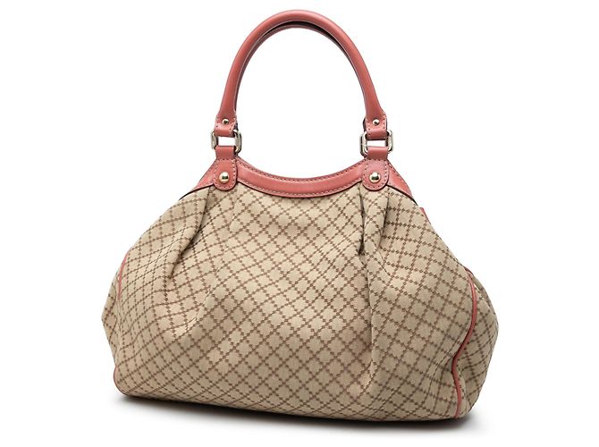 Borsa Tote Gucci Sukey Medium in tela Diamante beige - vista 2