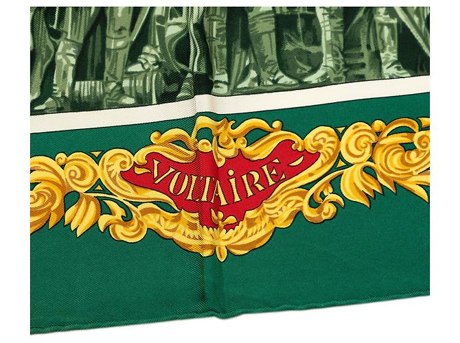 Hermès Green Voltaire Sanssoucy Seidentuch 90 Grün - Ansicht 3