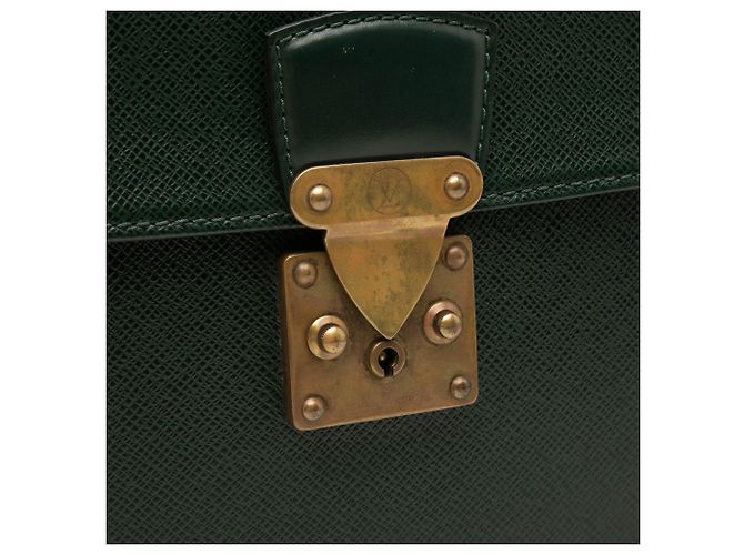 Louis Vuitton Green Taiga Serviette Kourad Briefcase Verde Verde scuro - vista 6