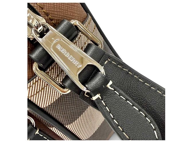 Borsa a tracolla Burberry Brown Giant Check E-Canvas Paddy Marrone Marrone scuro - vista 12